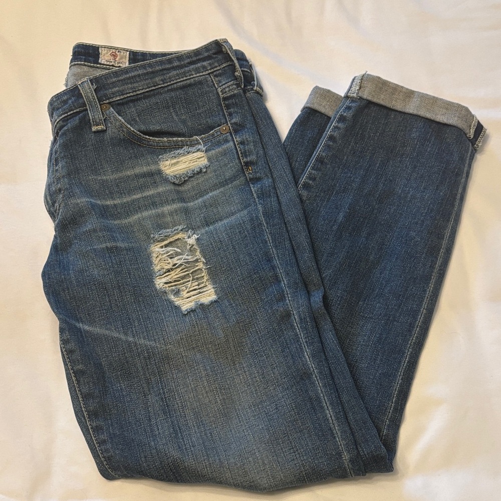 AG Adriano Goldschmied Men's Dark Blue Straight Jeans